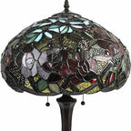 24" Dark Brown Metal Two Light Candlestick Table Lamp With Red Dome Shade