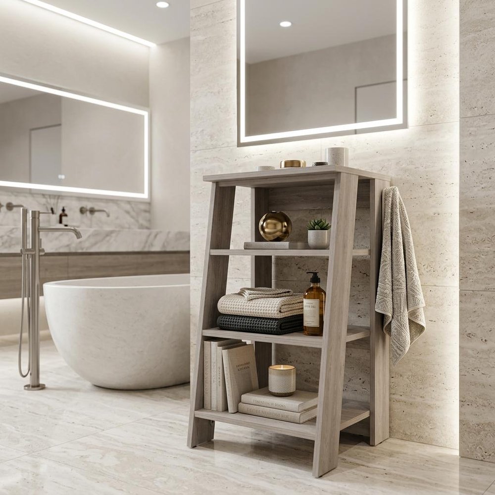 17" Light Gray Wood Freestanding Bathroom Vanity