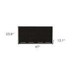 47" Black Wood Wall Mounted Accent Cabinet With Four Doors
