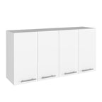 47" White Wood Wall Mounted Accent Chest With Four Doors