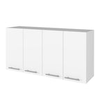 47" White Wood Wall Mounted Accent Chest With Four Doors