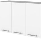 47" White Wood Wall Mounted Accent Chest With Four Doors