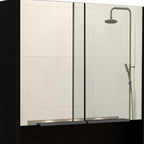 24" Black Wood Floating Double Door Bathroom Vanity And Medicine Cabinet With Mirror