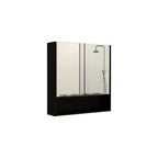 24" Black Wood Floating Double Door Bathroom Vanity And Medicine Cabinet With Mirror