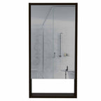 18" Black Wood Floating Double Door Bathroom Vanity And Medicine Cabinet With Mirror