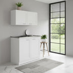42" Black and White Wood Accent Cabinet Set With Four Doors