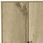74" Oak Wood Two Door Single Drawer Combo Dresser
