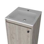 18" Light Gray Wood Freestanding Single Door Bathroom Vanity With White Sink