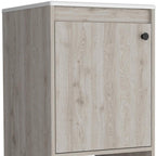 18" Light Gray Wood Freestanding Single Door Bathroom Vanity With White Sink