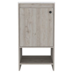 18" Light Gray Wood Freestanding Single Door Bathroom Vanity With White Sink