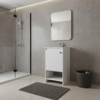 18" White Wood Freestanding Single Door Bathroom Vanity With Sink