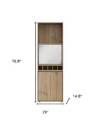 23" Oak Wood Bar Cabinet With Two Doors