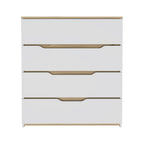 31" Brown And White Wood Four Drawer Dresser