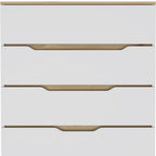 31" Brown And White Wood Four Drawer Dresser