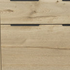 47" Brown And Black Wood Four Drawer Double Dresser