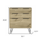 47" Brown And Black Wood Four Drawer Double Dresser