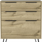 47" Brown And Black Wood Four Drawer Double Dresser