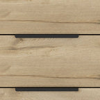 18" Brown And Black Wood Three Drawer Dresser