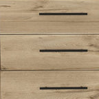 59" Natural And Black Wood Six Drawer Double Dresser