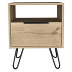 22" Oak Wood One Drawer Nightstand