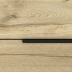22" Oak Wood Two Drawer Nightstand
