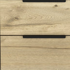 22" Oak Wood Two Drawer Nightstand