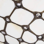 Black And White Unique Statement Two Light Glass Dimmable Chandelier With Black And White Shades