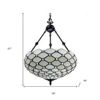 Black And White Unique Statement Three Light Glass Dimmable Chandelier With Black And White Shades