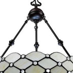 Black And White Unique Statement Three Light Glass Dimmable Chandelier With Black And White Shades