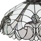 Black And White Unique Statement Two Light Glass Dimmable Chandelier With Black And White Shades
