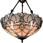 Black And White Unique Statement Two Light Glass Dimmable Chandelier With Black And White Shades