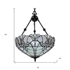 Black And White Unique Statement Two Light Glass Dimmable Chandelier With Black And White Shades