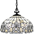 Black And White Unique Statement Two Light Glass Dimmable Chandelier With Black And White Shades