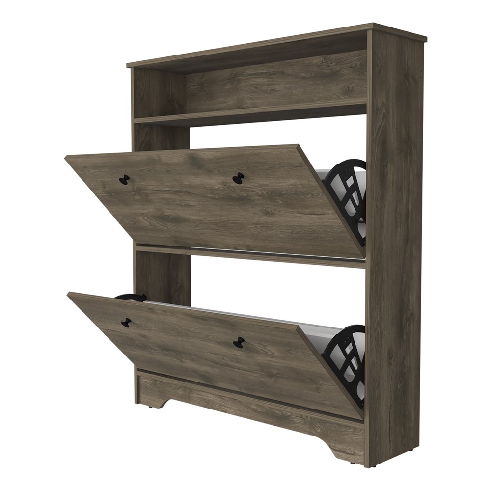 Dark Brown Twelve Pair Shoe Rack