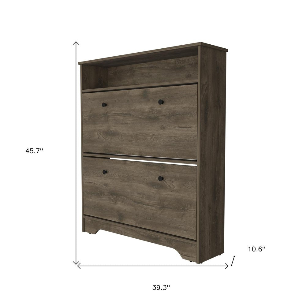 Dark Brown Twelve Pair Shoe Rack