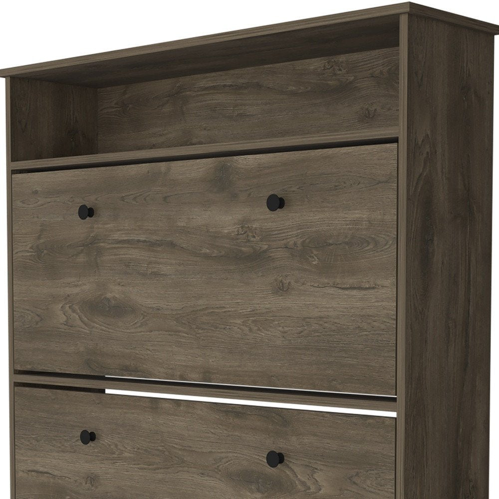 Dark Brown Twelve Pair Shoe Rack