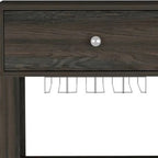 Espresso Rolling Bar Cart With Wine Storage