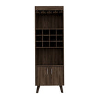 24" Walnut Wood Bar Cabinet With Two Doors