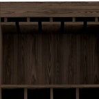 24" Walnut Wood Bar Cabinet With Two Doors