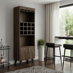 24" Walnut Wood Bar Cabinet With Two Doors