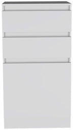 23" White Wood Two Drawer Dresser