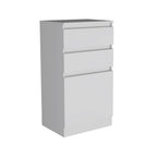 23" White Wood Two Drawer Dresser