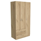 71" Brown Wood Two Door Two Drawer Combo Dresser