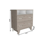 32" Black Manufactured Wood Two Drawer Dresser