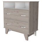 32" Black Manufactured Wood Two Drawer Dresser