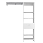 60" White Wood And Metal Single Drawer Closet System