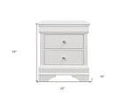 24" White Wood Shagreen Two Drawer Nightstand