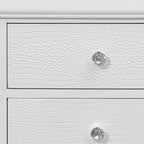 24" White Wood Shagreen Two Drawer Nightstand