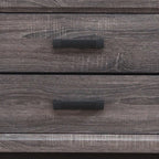 25" Gray Wood Two Drawer Nightstand