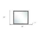 35" Dark Gray Wood Framed Accent Mirror